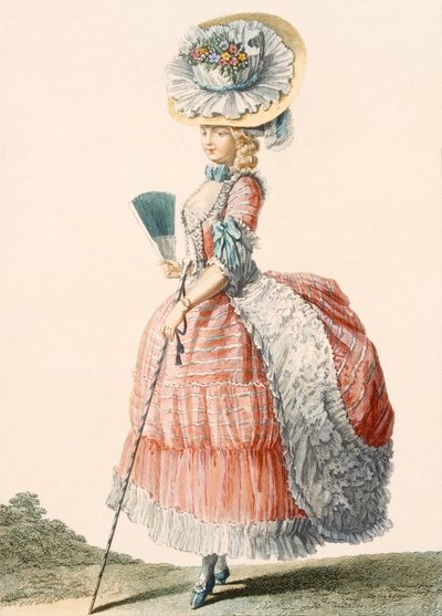 Vestido de passeio feminino, gravado por Dupin, placa da 