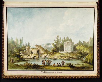 Vista do Belvedere e da Rocha, do Recueil des Plans du Petit Trianon, de Richard Mique (1728-94) de Claude Louis Chatelet