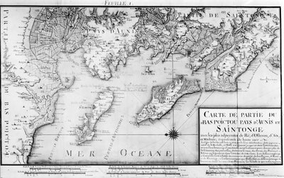 Atlas 131 H f.1 Mapa do Baixo Poitou, Pays d&39;Aunis e Saintonge, de &39;Recueil des Plans du Bas Poitou e Aunis&39; de Claude Masse