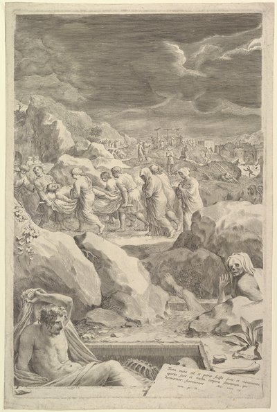 Enterro de Procissão de Cristo, 1678. de Claude Mellan