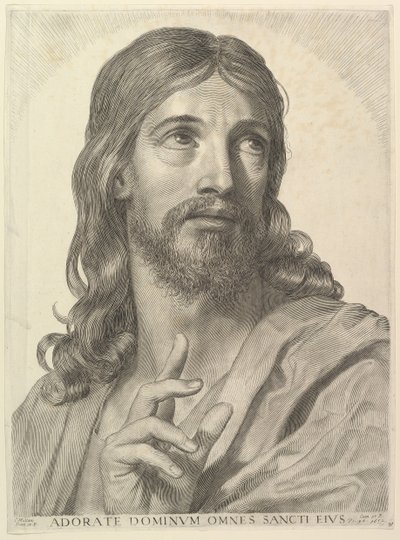 Busto do Cristo Adulto, 1652. de Claude Mellan