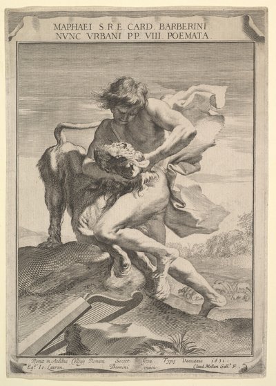 David estrangulando o leão, 1631. de Claude Mellan
