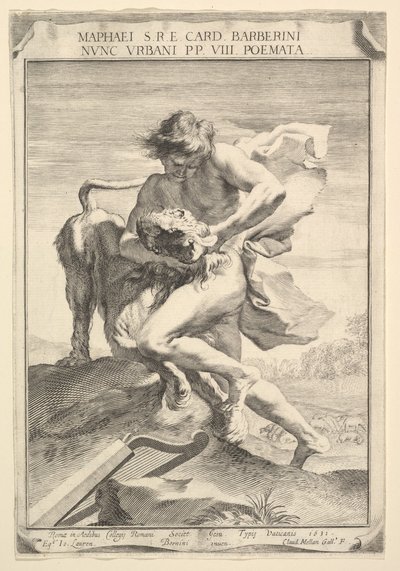 David estrangulando o leão, 1631. de Claude Mellan
