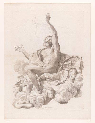 H. Paulo sobre nuvem rodeado de querubins de Claude Mellan