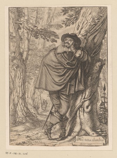 James Howell encostado em uma árvore Página de rosto para: James Howell, Dendrologie (...), 1641 de Claude Mellan
