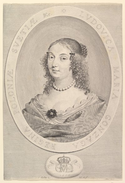 Ludovica Maria Gonzaga, rainha da Polônia, 1645. de Claude Mellan