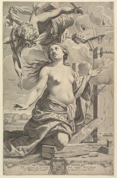 Martírio de Santa Catarina, 1625. de Claude Mellan
