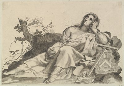 Mary Magdalen Meditando. de Claude Mellan