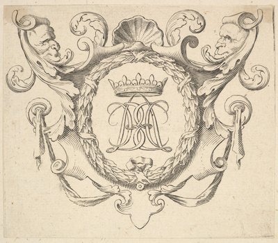Monograma coroado. de Claude Mellan