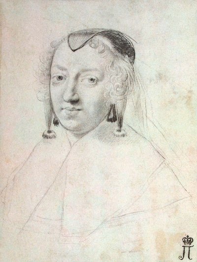 Retrato de Ana da Áustria 1601-1666, antes de 1643. de Claude Mellan