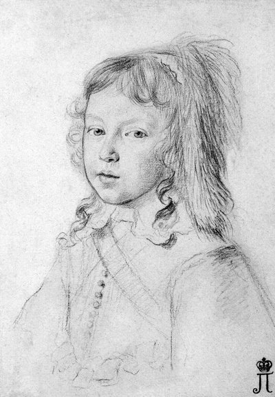 Retrato do rei Luís XIV 1638-1715 quando criança, 1644. de Claude Mellan