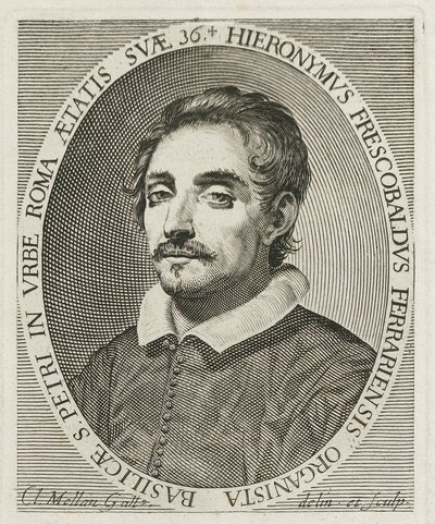 Retrato do compositor Girolamo Frescobaldi 1583-1643, 1634 de Claude Mellan