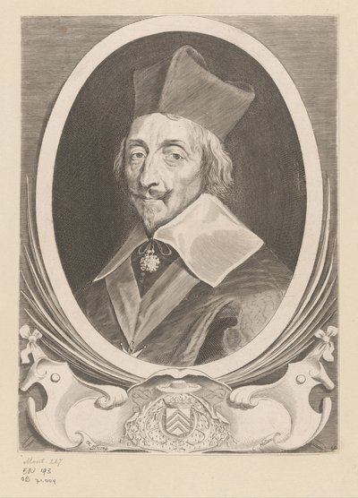 Retrato de Armand-Jean du Plessis, cardeal de Richelieu de Claude Mellan