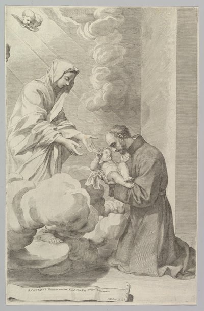 St. Gaëtan, fundador dos Theatines. de Claude Mellan