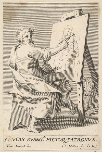 São Lucas pintando a Virgem, 1625. de Claude Mellan