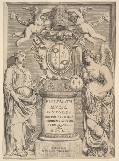 Página de rosto: Philomathus Musae Juveniles, 1655 de Claude Mellan