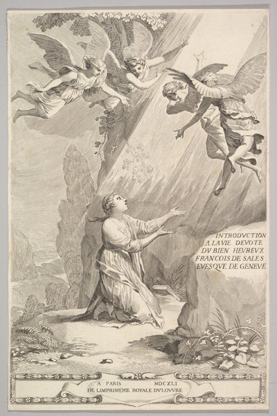 Página de rosto para François de Sales, Introdução à vida devota, 1641. de Claude Mellan