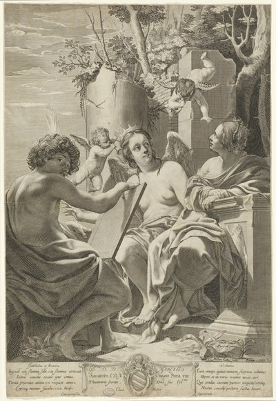 Alegoria do Intelecto, Memória e Vontade de Claude Mellan after Simon Vouet