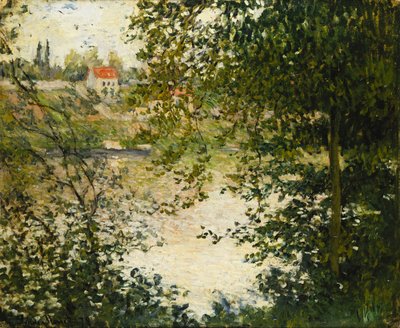 Uma vista através das árvores da ilha de La Grande Jatte; Através das árvores, Ile de la Grande Jatte, 1878 de Claude Monet