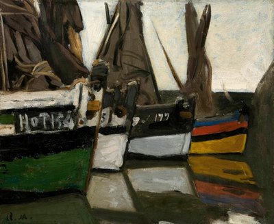 Barcos de pesca em Honfleur Barcos de pesca em Honfleur, ca 1866. de Claude Monet