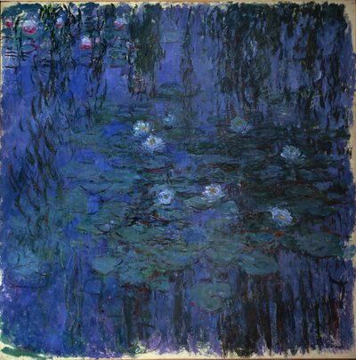 Blue Waterlily (óleo sobre tela, c.1916-19) de Claude Monet