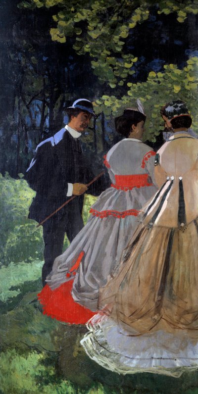 Pequeno almoço na relva Fragmento. Parte esquerda. Pintura de Claude Monet (1840-1926) 1865-1866 Sol. 2,48x2,17 m Paris, musee d