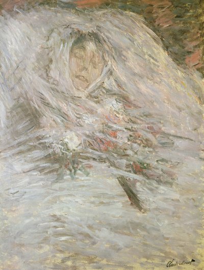 Camille Monet (1847-79) em seu leito de morte, 1879 de Claude Monet
