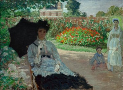 Camille no jardim, com Jean e sua empregada de Claude Monet