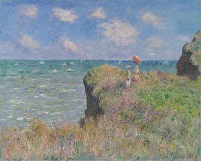Passeio pela falésia em Pourville de Claude Monet