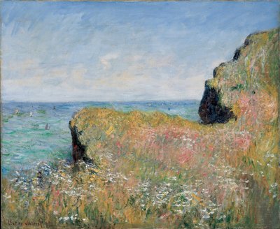 Borda do penhasco, Pourville, 1882 de Claude Monet