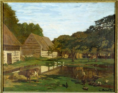 Quintal da fazenda na Normandia (no Pays de Caux). Pintura de Claude Monet (1840-1926) de Claude Monet