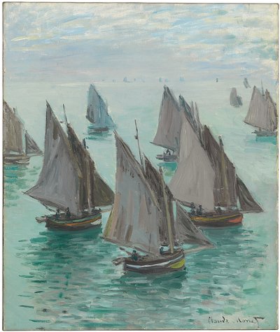 Barcos de pesca, mar calmo, 1868 de Claude Monet
