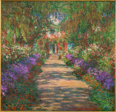 Jardim de Giverny (pintura sobre tela) de Claude Monet