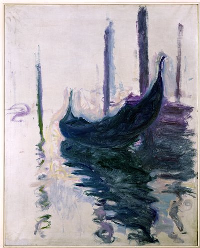 Gôndolas em Veneza, 1908 de Claude Monet