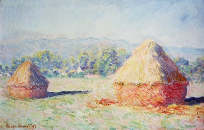 Montes de feno no sol, efeito de manhã, 1891 de Claude Monet
