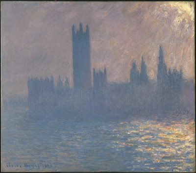 Casas do Parlamento, Efeito da luz solar O Parlamento, efeito do sol, 1903 de Claude Monet