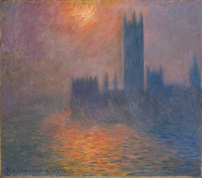 Casas do Parlamento, pôr-do-sol de Claude Monet