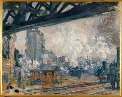 Gare Saint-Lazare, vista externa de Claude Monet
