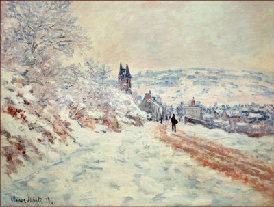 La Route de Vetheuil, Effet de Neige (Die Straße nach Vethe de Claude Monet