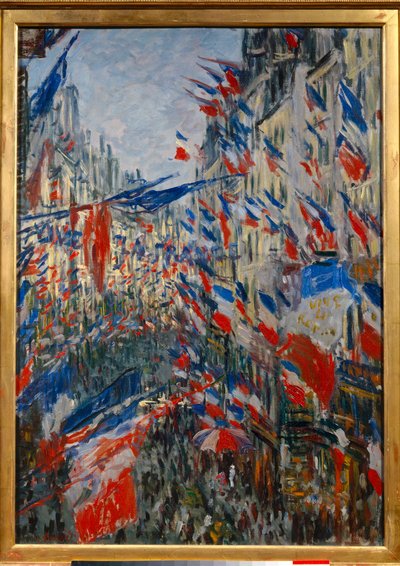 La Rue Saint-Denis (Saint Denis) em Paris, festa de 30 de Junho de 1878. Pintura de Claude Monet (1840-1926) de Claude Monet