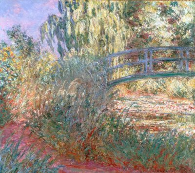 Lagoa de lírio d&39;água e trilha à beira da água de Claude Monet