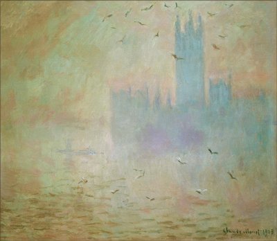 O Parlamento, As Gaivotas (Das Parlament, die Möwen) de Claude Monet