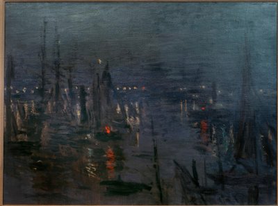 Porto de Le Havre, efeito noturno (Der Hafen von Le Havre bei de Claude Monet