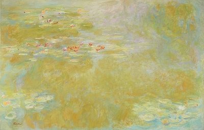A lagoa do lírio d&39;água (Der Seerosenteich). Um 1916 de Claude Monet