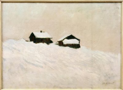 Casas na neve, Noruega de Claude Monet