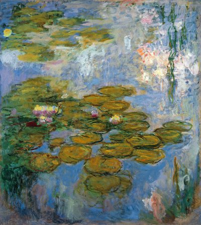 "Ninfeias" - Lago Nenuphar em Giverny - Pintura de Claude Monet (1840-1926), óleo sobre tela de Claude Monet