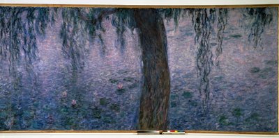 Ninfeias, manhã brilhante com tríptico salgueiro parte direita. Pintura de Claude Monet (1840-1926) 1914-1926 Dim. 2 x 4,25 m. Paris. Museu Orangerie de Claude Monet