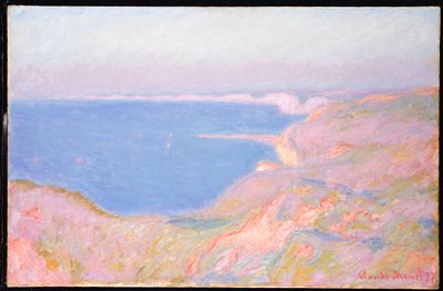 Nas falésias perto de Dieppe, pôr do sol, 1897 de Claude Monet