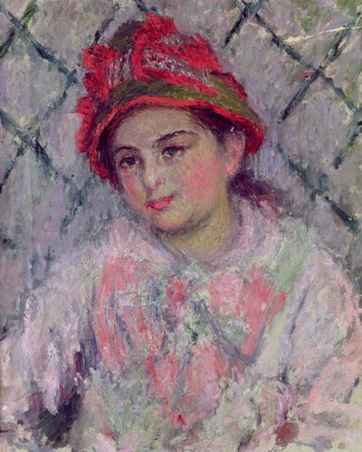 Retrato de Blanche Hoschede (1864-1947) como uma menina, c.1880 de Claude Monet
