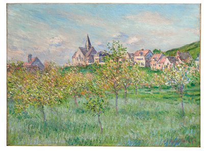 Primavera em Giverny, efeito da tarde, 1885 de Claude Monet